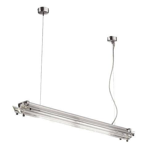 Lampadario Contemporaneo in Vetro Trasparente e Nichel