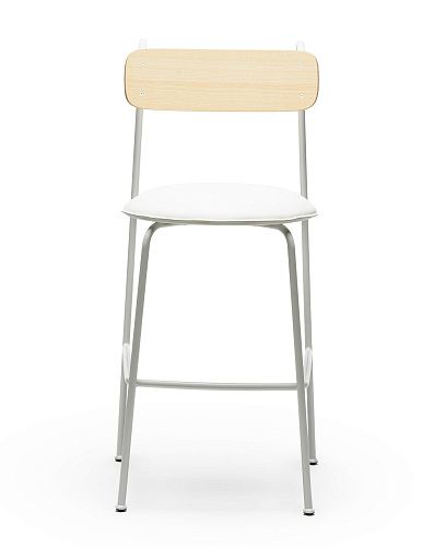 Sgabello da Bar Lena SG-75 Bianco in Frassino