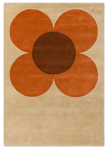 Flower Placement Pumpkin/Ecru Tappeto