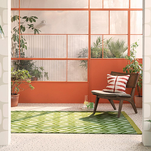 Tappeto Dhurrie Verde Esterno